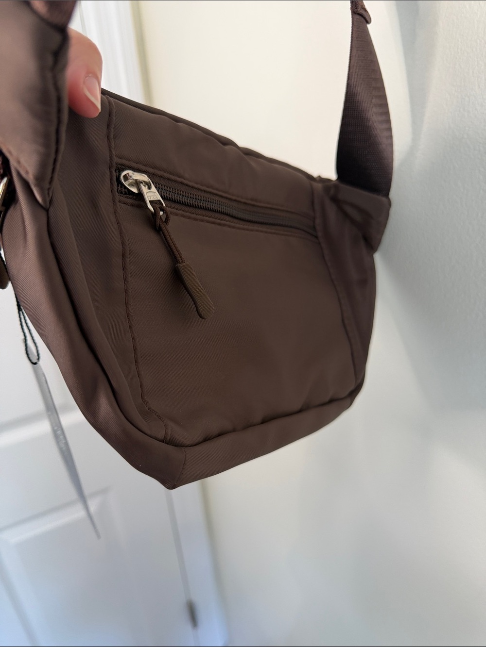 The Foldie Crossbody Bag NWT Travel Purse Nylon Brown - Picture 5 of 9